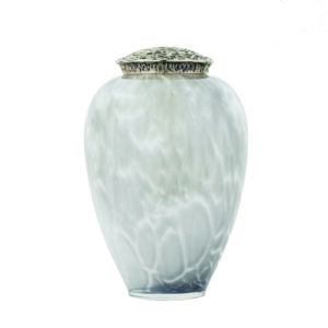 Feather Grey Glass Urn