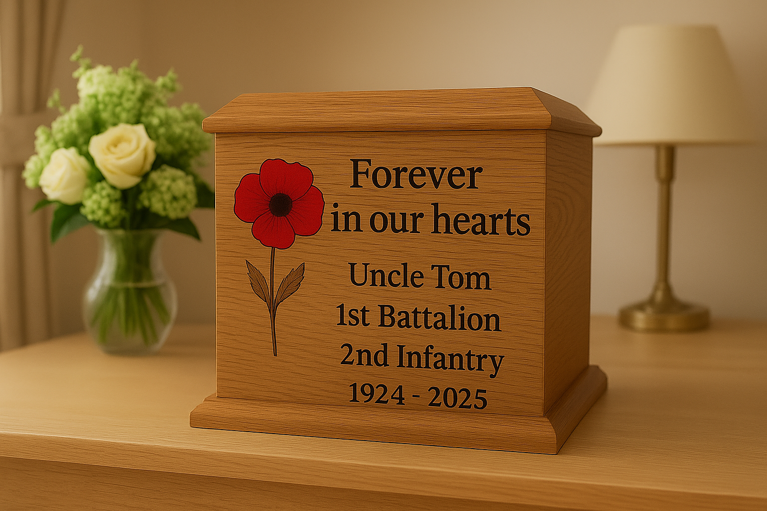 Welland Oak Wooden Ashes Casket - Image 10